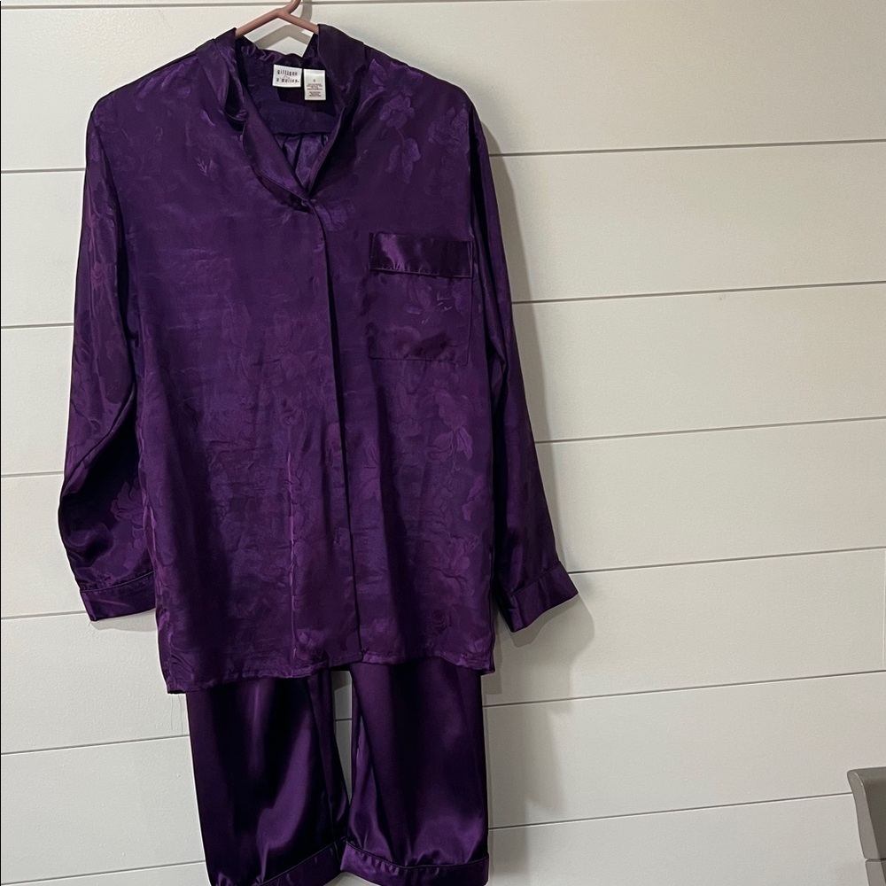 NWOT Gilligan & O'Malley Purple Satin Pajama Set
